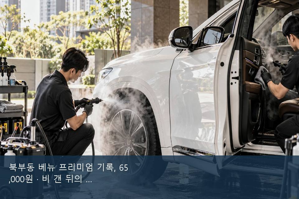 북부동 베뉴 프리미엄 기록, 65,000원 · 비 갠 뒤의 작업